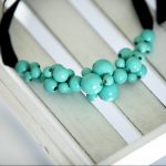 Dřevěný náhrdelník Wooden Foam na stuze mint - výprodej 1 Foam_stuha_image-zatisi_web-kvalita_05