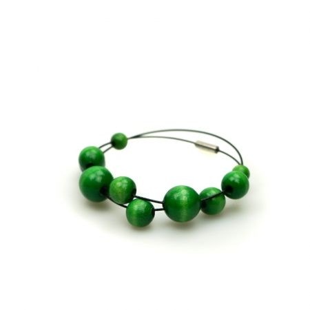 Dřevěný náramek Bangle světle zelený