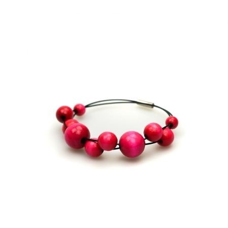 Dřevěný náramek Bangle růžový