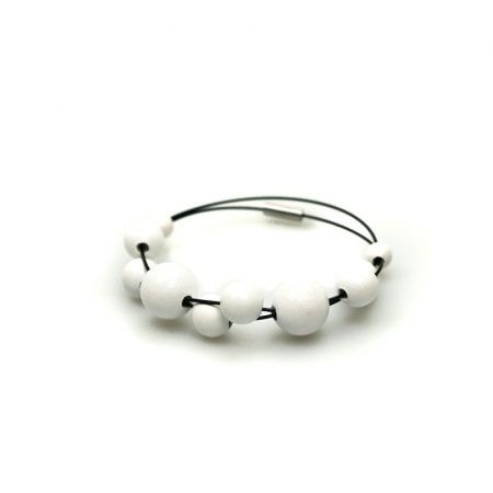 Dřevěný náramek Bangle bílý