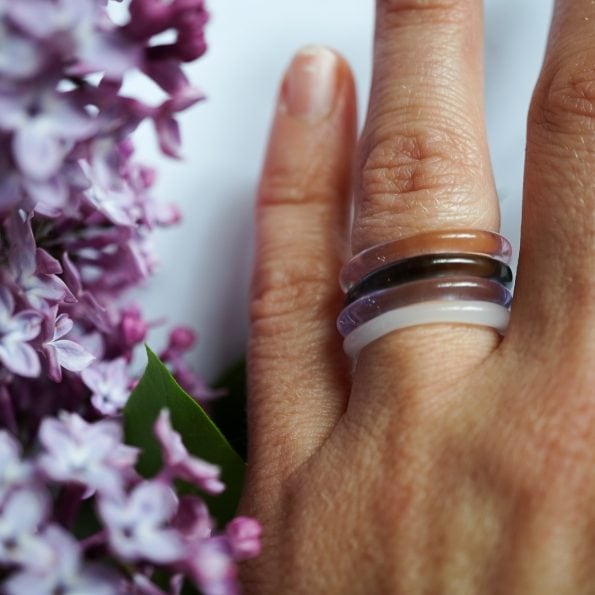 Skleněné prstýnky Lilac