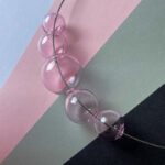 Růžový skleněný náhrdelník Pink 6